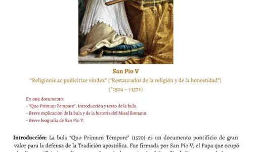 Bula Quo Primum Tempore – San Pío V