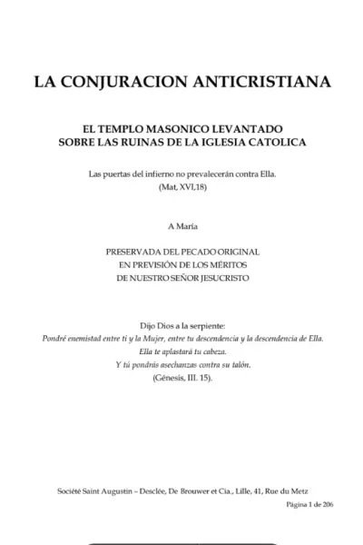 La Conjuración Anticristiana por Monseñor Henri Delassus