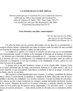La intolerancia doctrinal por el Cardenal Pie de Poitiers